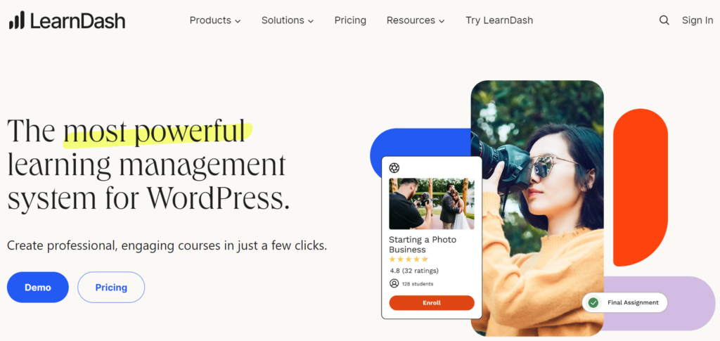 LearnDash course website builder