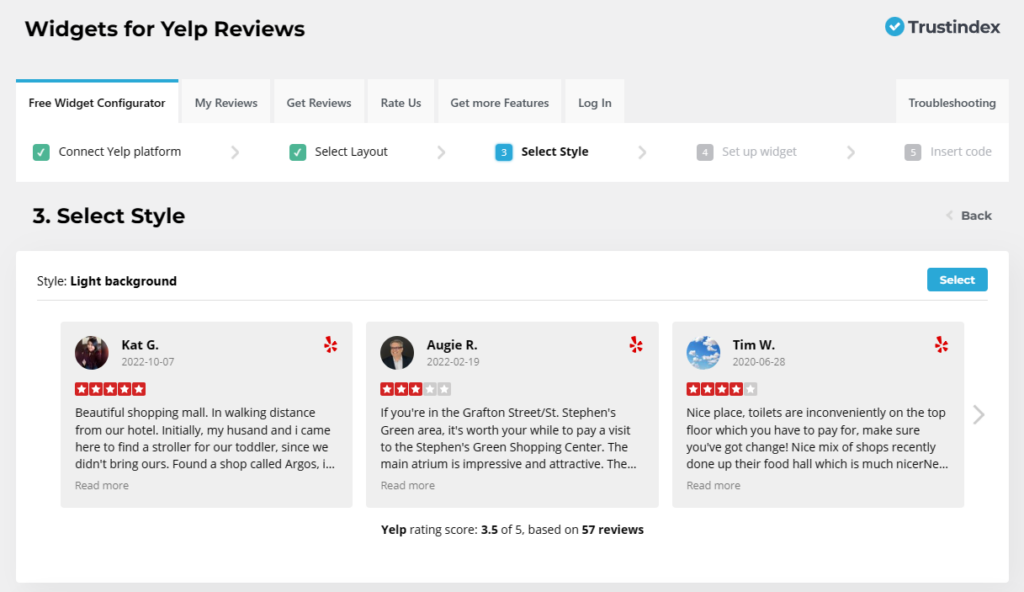 Yelp Review Widget