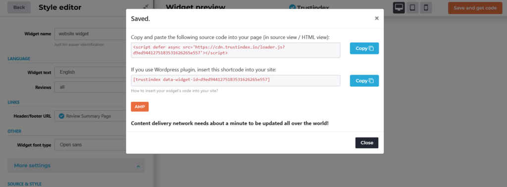 Yelp reviews widget - review text