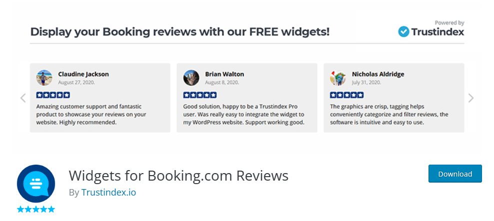 Booking.com review widget - header settings