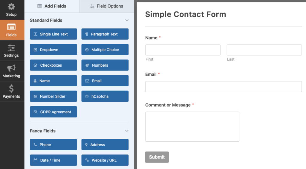 powerful form building features of WPForms